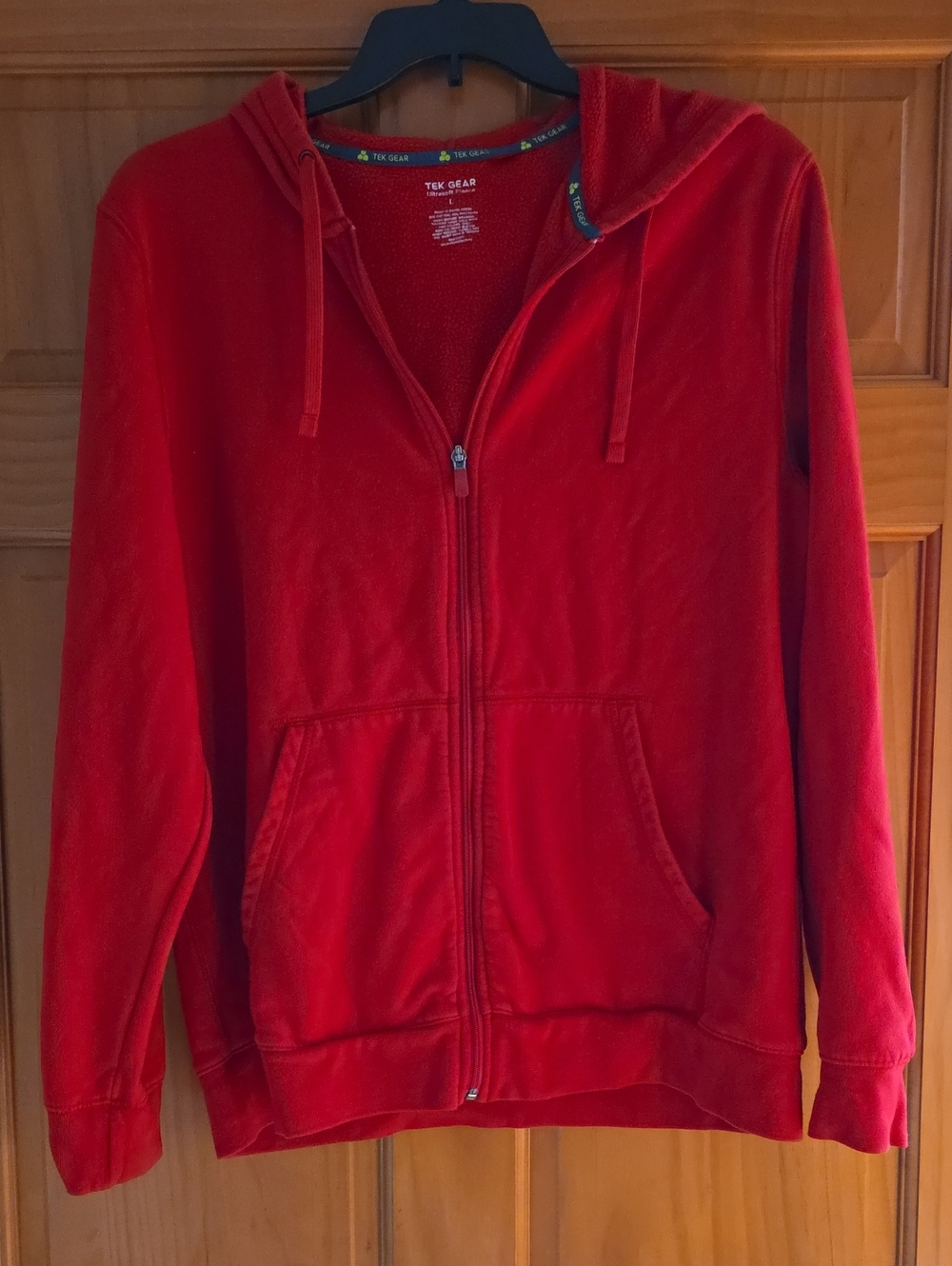 Men's Tek Gear Zipper Hoodie - Red - Large